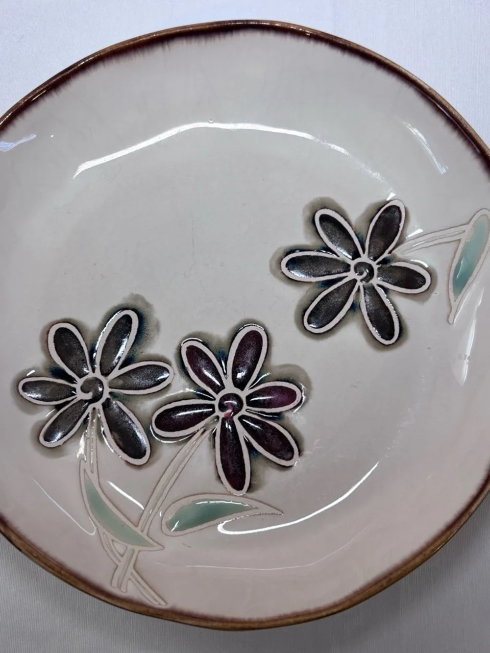 Vintage Pier 1 Petals Stoneware Salad Plate Hand Painted 8 Inches